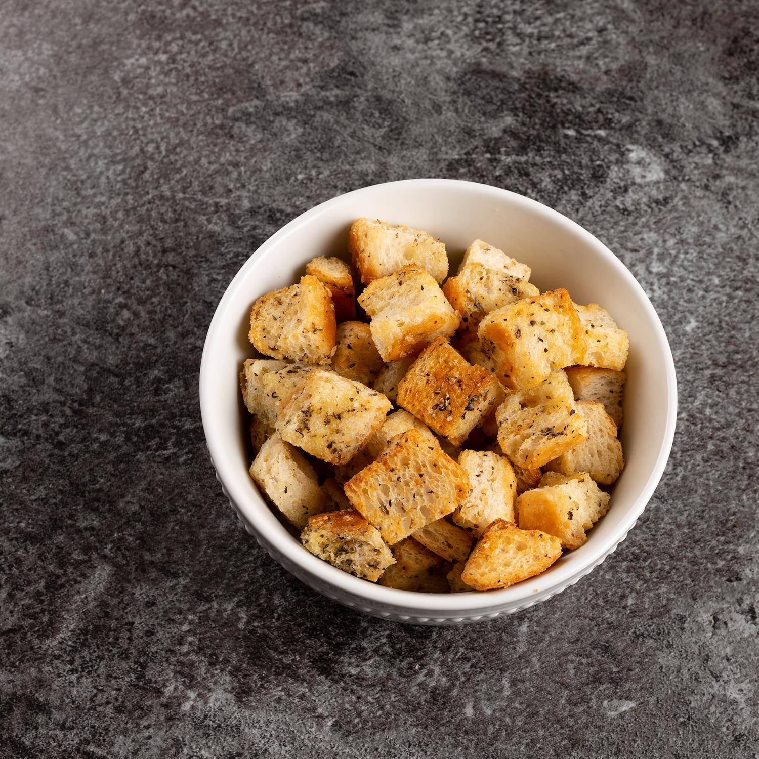 bowl of Garlic and Herb Croutons