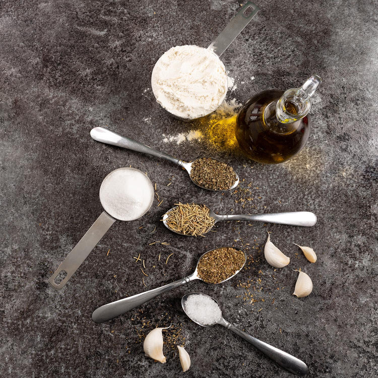 Garlic & Herb Bagel Chips spices laid out